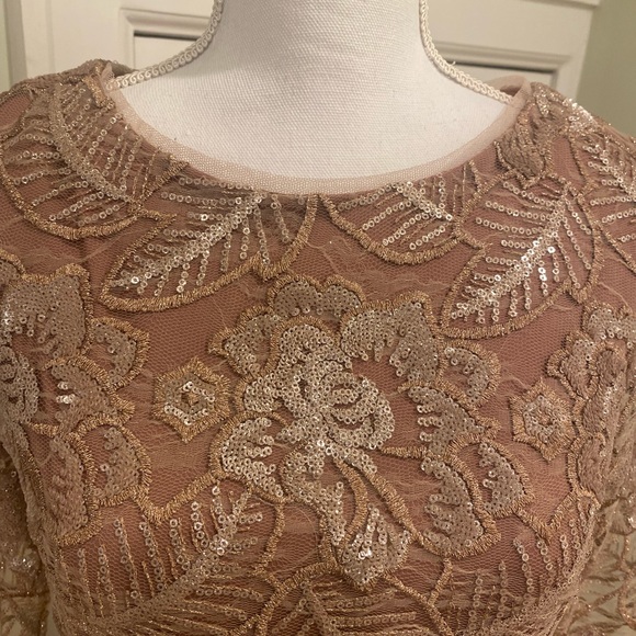 New BHLDN Mackenzie Embroidered Metallic Rose Gold Size 8 - Picture 13 of 15